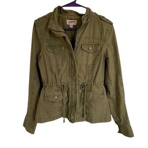 Arizona Jean Co. Olive Green Military Anorak Jacket‎ Drawstring Utility SZ Small